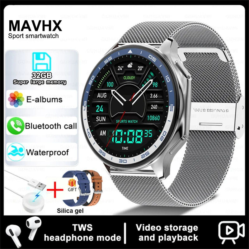 Thumbnail: For Huawei Xiaomi New 32G RAM Memory Smart Watch Men 1.43 inch Local Heart Rate 