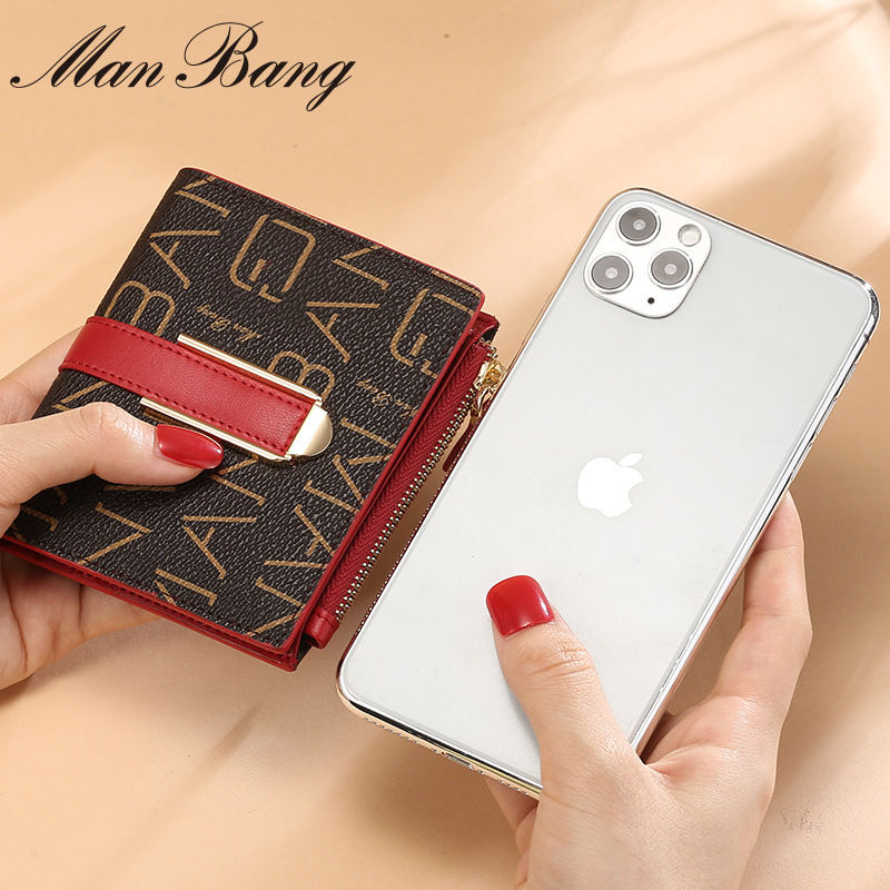 Thumbnail: ManBang Wallet Women 2021 Lady Short Wallets  Mini Money Purses Small Fold PVC L