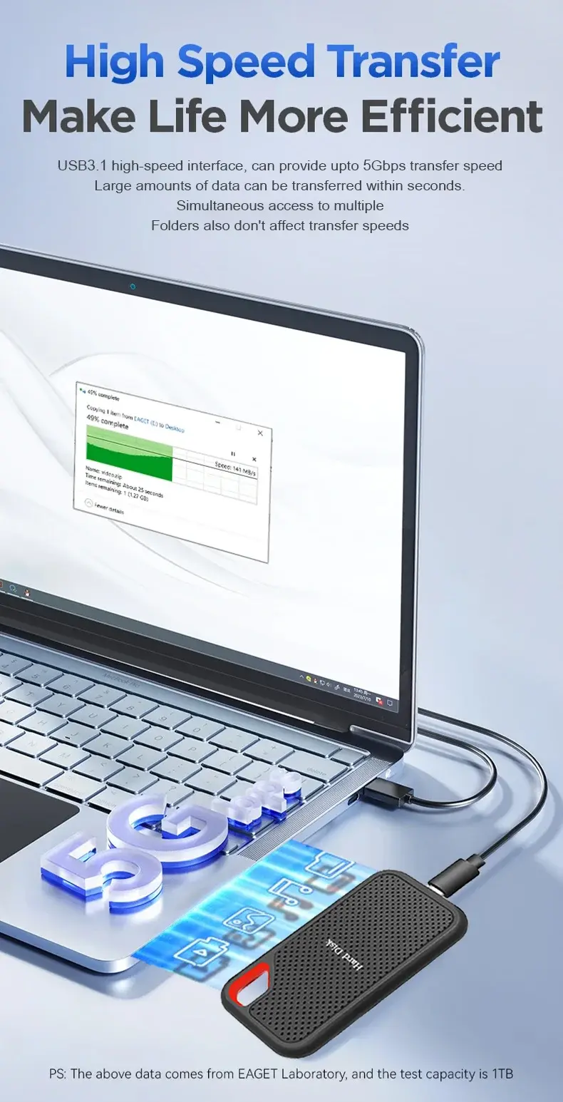 Thumbnail: Xiaomi MIJIA E61 Portable Original SSD 1TB Hard Drive 2TB External SSD Type-C US
