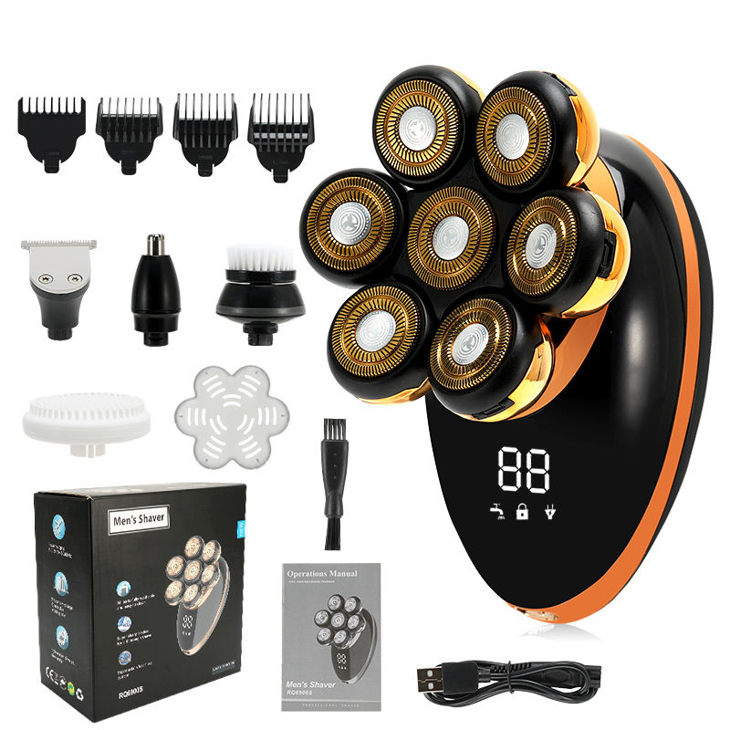 Thumbnail: Men 7D Floating Men Electric Shaver Wet Dry Beard Hair Trimmer Electric Razor Re