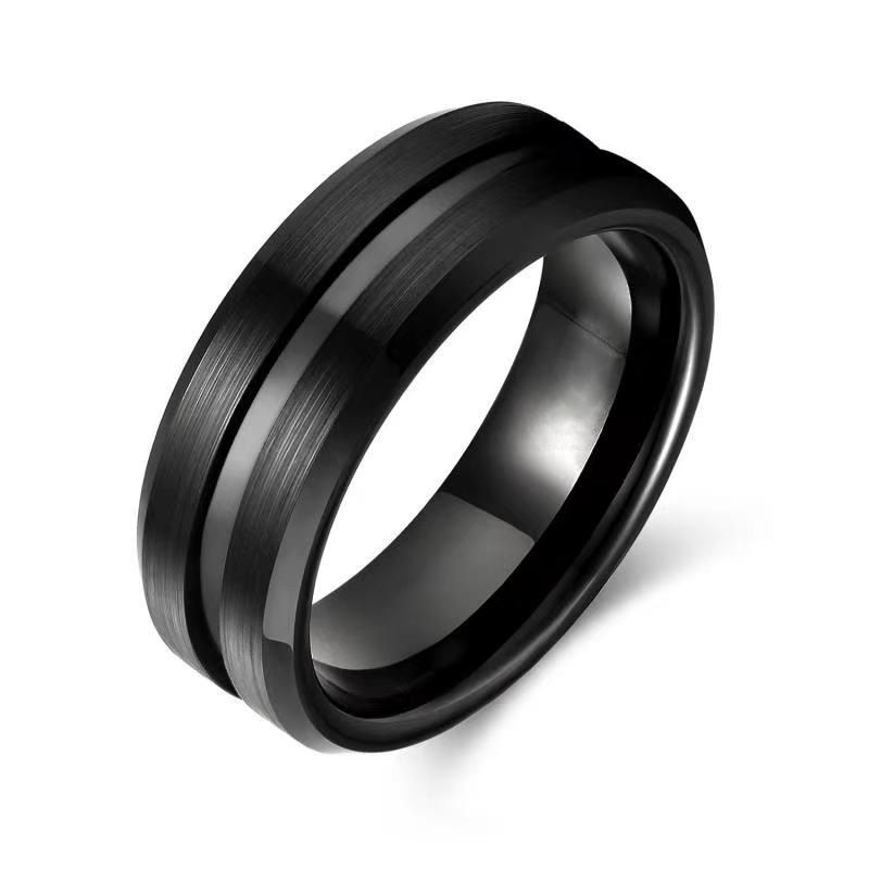 Thumbnail: Punk Classical Chain Stainless Steel Rings for Men Accessories Statement Jewelry