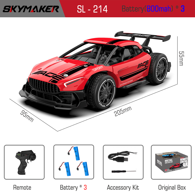 Thumbnail: RC Metal Car Toys 1/24 2.4G High Speed Remote Control Mini Scale Model Vehicle E