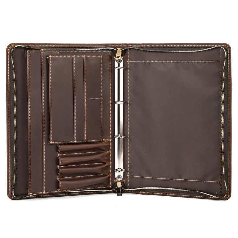 Thumbnail: Luufan Mens Clutch Bag For A4 files Genuine leather zip around Man Document bag 