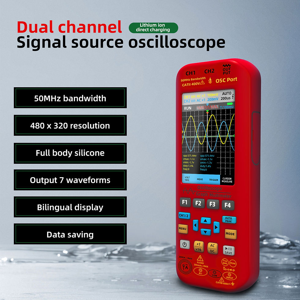 Thumbnail: NEW Handheld Oscilloscope Multimeter DDS Generator 2 Channels, 50MHz Bandwidth 2