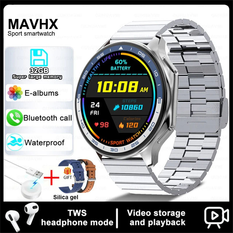Thumbnail: For Huawei Xiaomi New 32G RAM Memory Smart Watch Men 1.43 inch Local Heart Rate 