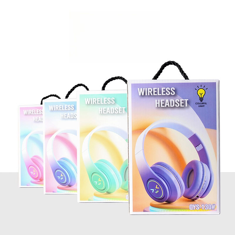 Thumbnail: Original Wireless Bluetooth Headphones for Computer RGB Glowing Smiley Face 