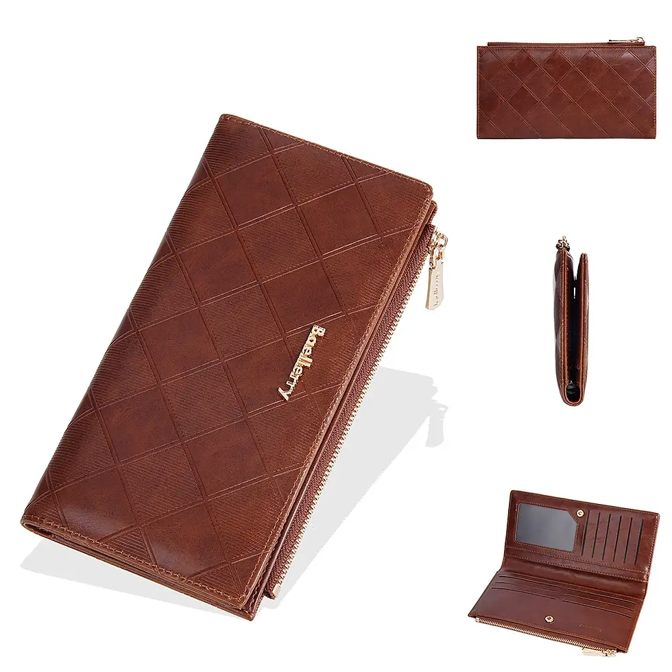 Thumbnail: Baellerry Women's Long Wallet Fashion Plaid Coin Purse Female Large Capacity Car