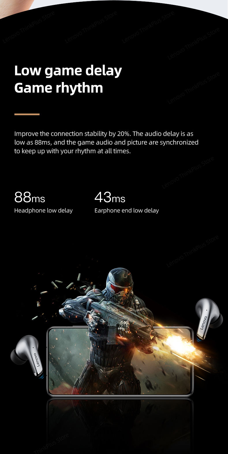 Thumbnail: Choice Lenovo LP5 Wireless Bluetooth Earphone Fast Charging Long Endurance HD 