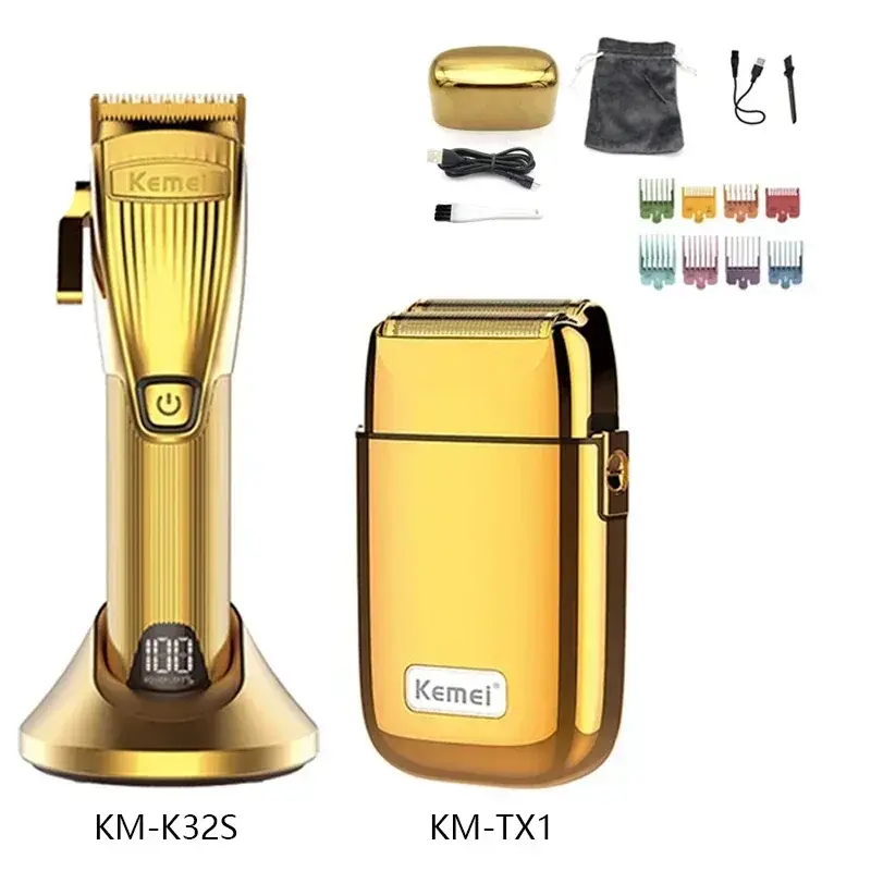 Thumbnail: Kemei KM-K32S KM-i32S KM-TX1 Professional Hair Cutting Machine Kit with Seat Cha