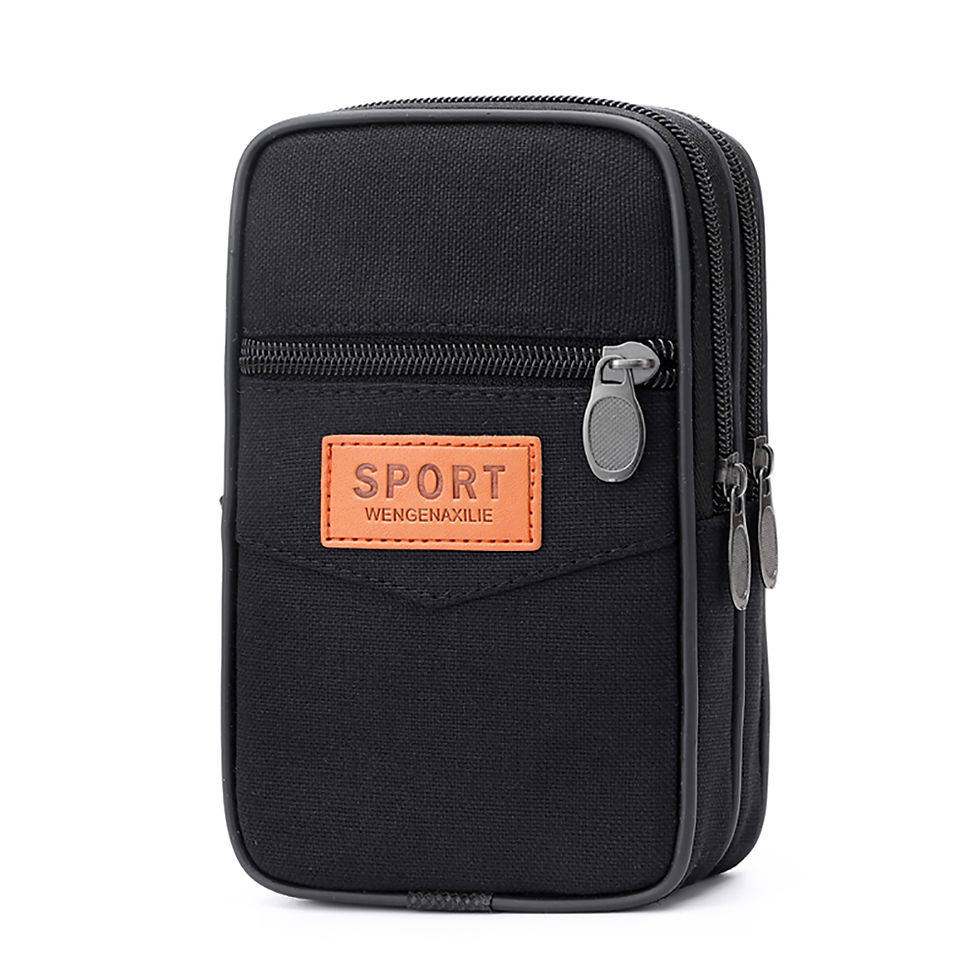 Thumbnail: Men Outdoor Sports Waist Bag with Multi Pockets Canvas Change Pouch Coin Pocket 