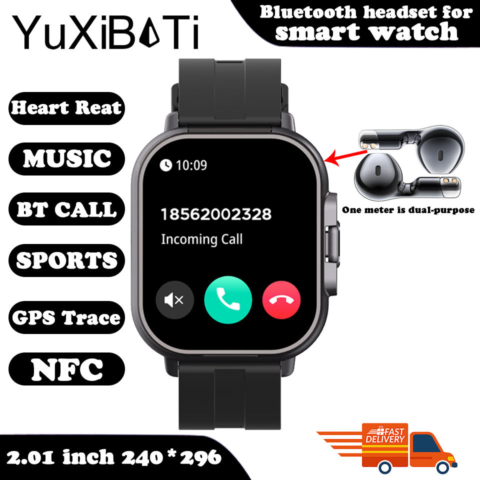 Thumbnail:  Smart Watch 2 in 1 With Earphone Smartwatch Bluetooth Call Men Watch GPS Track 