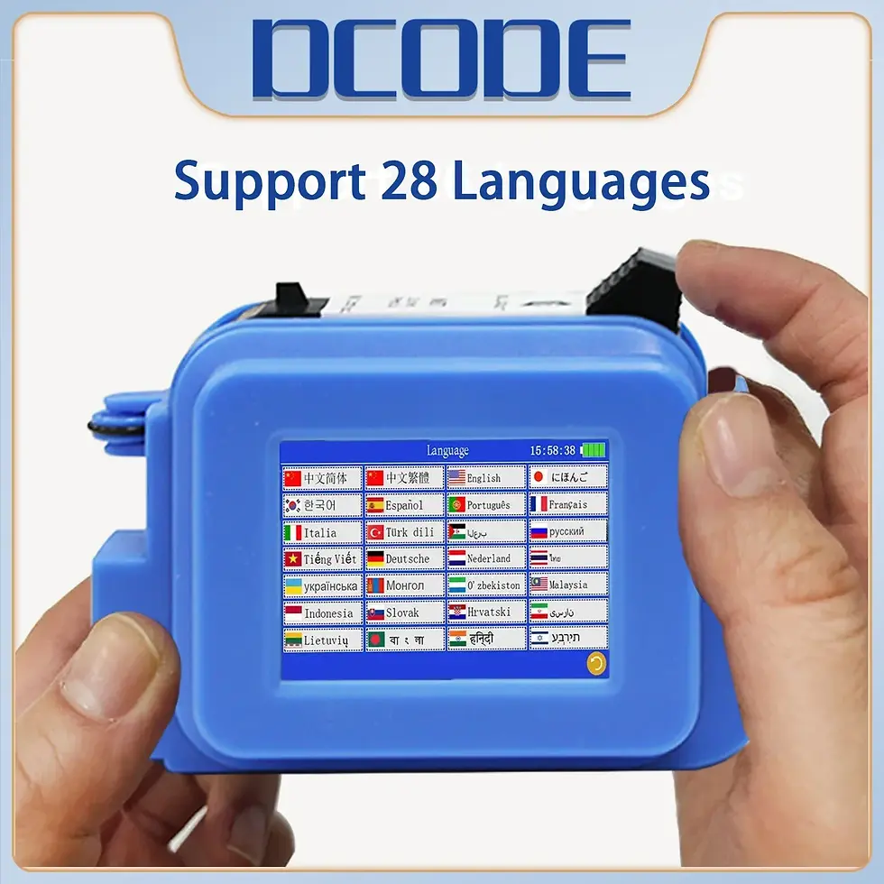 Thumbnail: DCODE Blue XMINI 12.7mm Portable Mini Handheld Thermal Inkjet Printer Text QR Ba