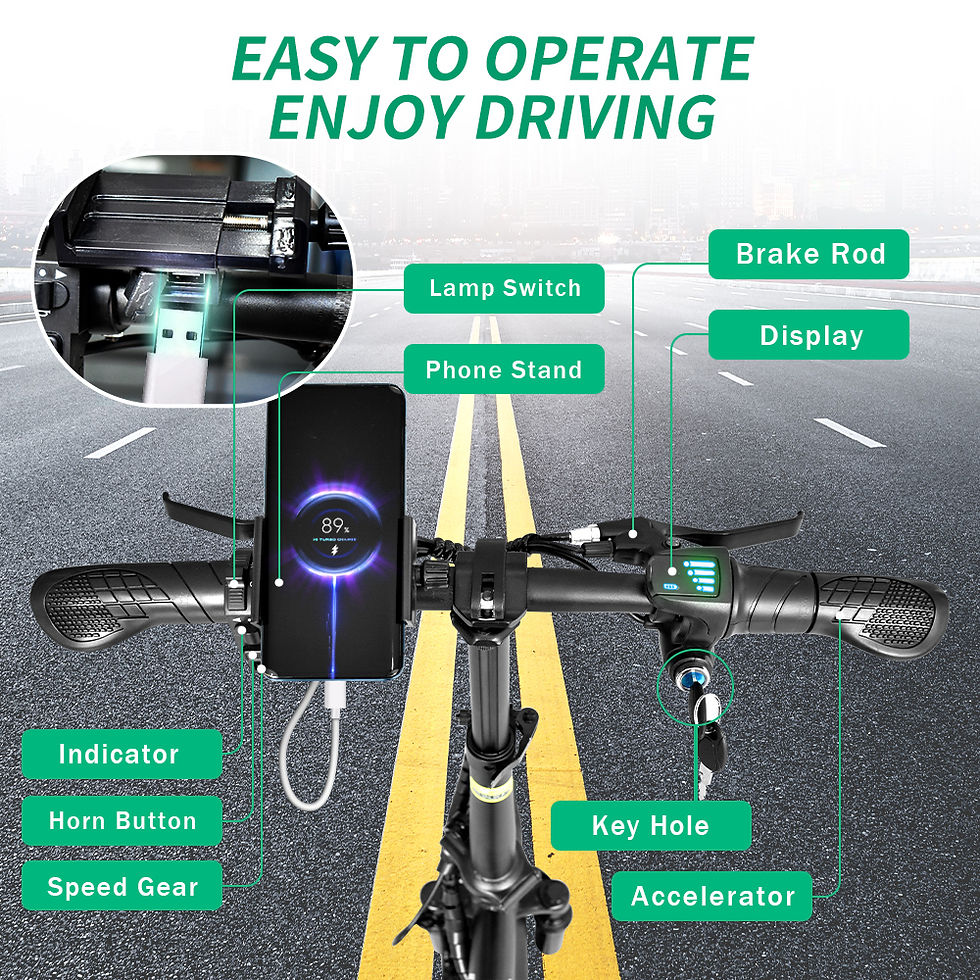 Thumbnail: IDOTATA 48V 10Ah Foldable Electric Bike Throttle,400W Motor Electric Bicycle for