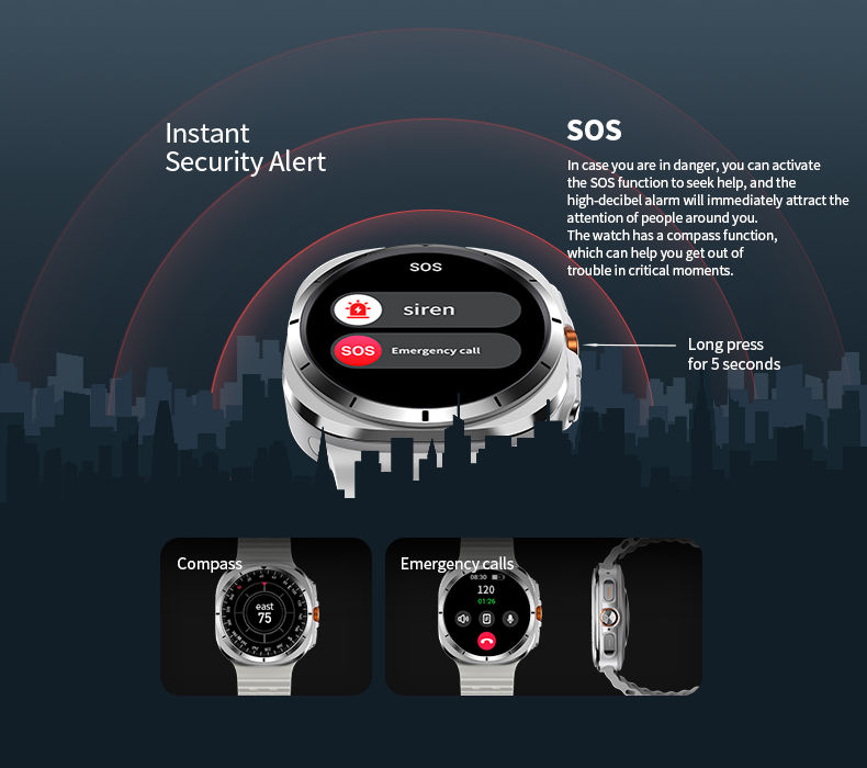Thumbnail:  Galaxy Watch 7 Ultra GPS Trackr NFC Smart Watch Men Custom Dial 460*460 AMOLED 