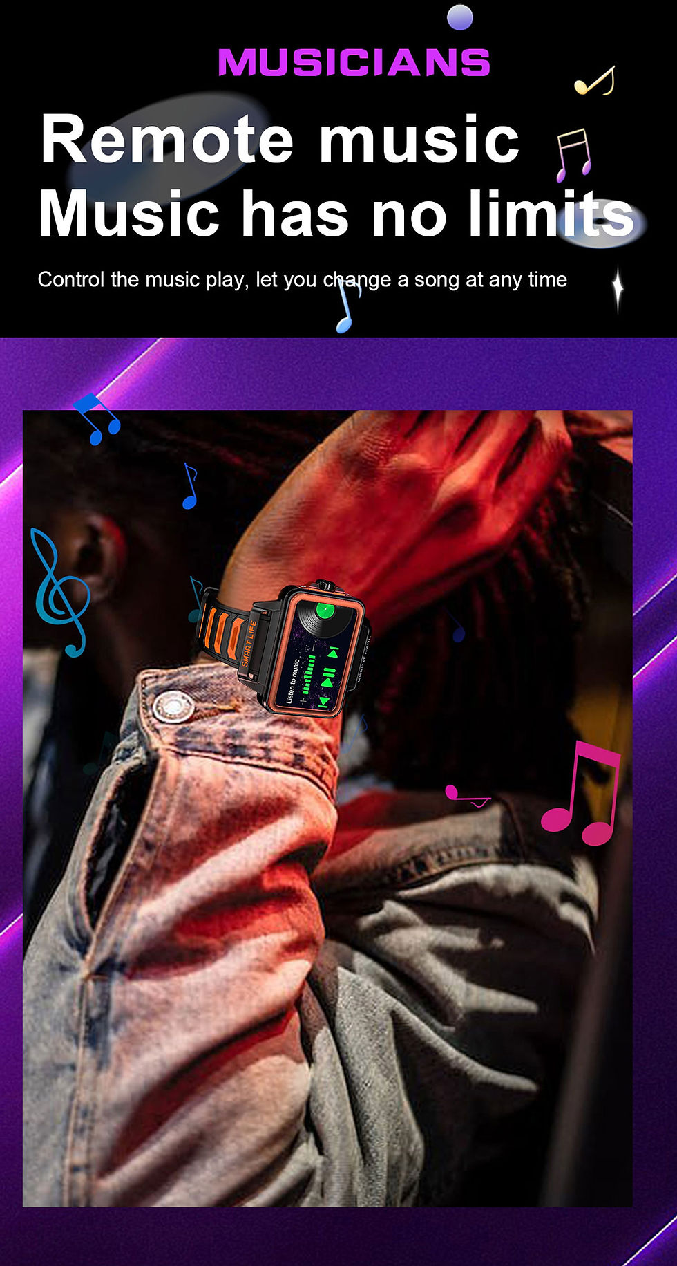 Thumbnail:  Smart Watch 1.57-inch HD Large Screen 24h Continuous Heart Rate Sleep Monitor 