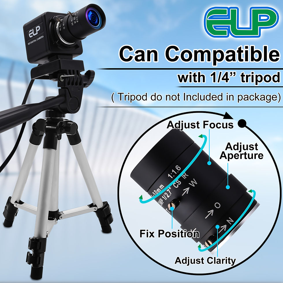 Thumbnail: ELP 16MP Webcam 4656x3496 Ultra HD Web Camera IMX298 UVC 10X Zoom Mini USB Camer