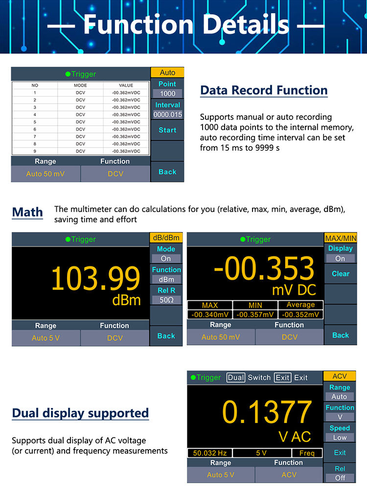 Thumbnail: OWON XDM1041 XDM1241 4 1/2 Digital Multimeter Portable Bench True RMS DC/AC 