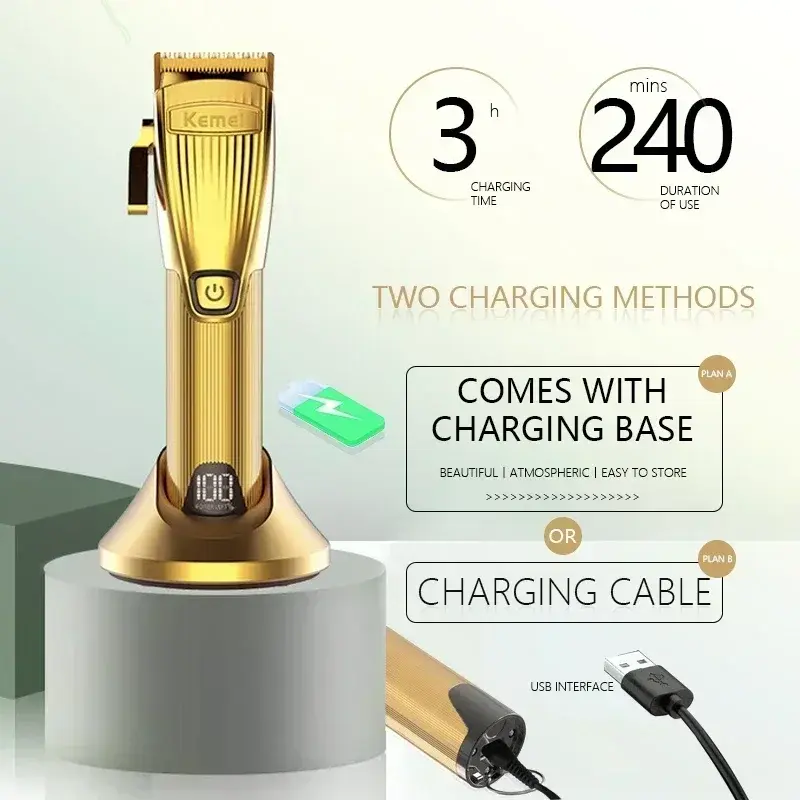 Thumbnail: Kemei KM-K32S KM-i32S KM-TX1 Professional Hair Cutting Machine Kit with Seat Cha