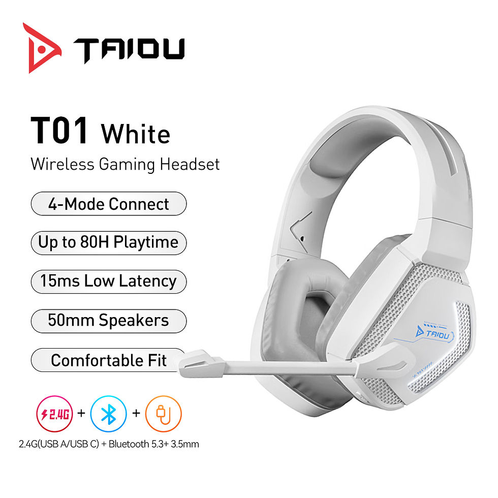 Thumbnail: TAIDU T01 Gaming Headset High Quality Wireless Bluetooth Headphones 50mm Wired 