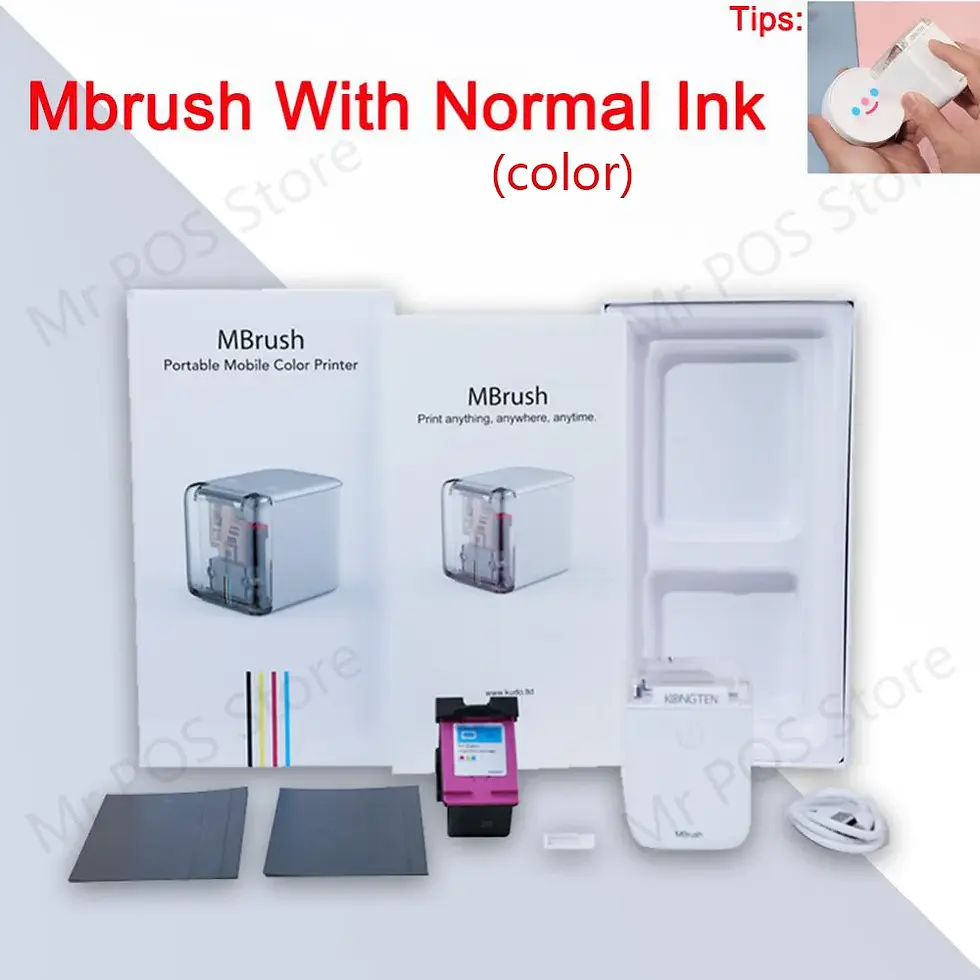 Thumbnail: Mbrush Mini Portable Printer Inedible Handheld Color Inkjet Printer Tattoo Edibl