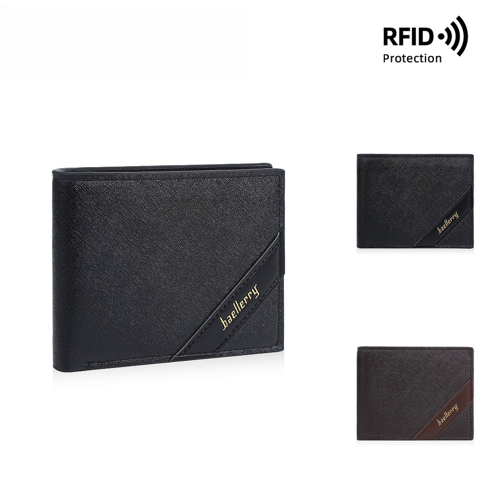 Thumbnail: New Pu Men's Short  Wallet Simple Money Clip RFID Purse Multi-functional Men's C