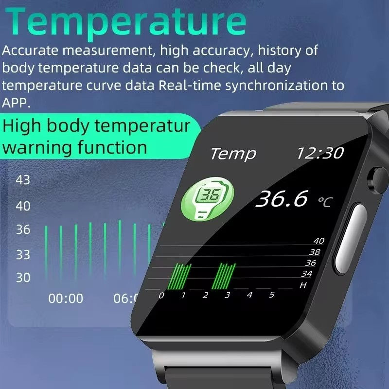 Thumbnail: Smart Watch Blood Sugar  Men ECG+PPG Heart Rate Body Temperature Monitor Women 