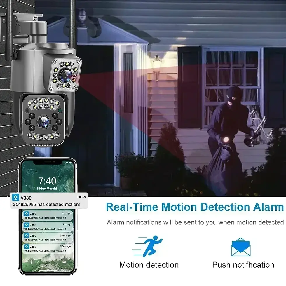 Thumbnail: Dual Lens 4G IP Camera 8MP WiFi Camera Wireless Full Color Night Vision 8X Digit