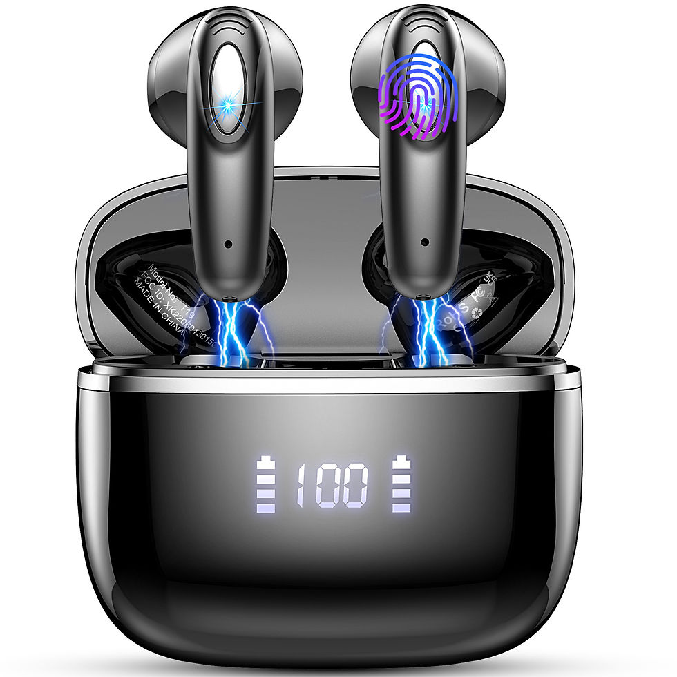 Thumbnail: Wireless Earbuds, Bluetooth 5.3, 4 ENC Noise Canceling Mic, 40H LED Display Char