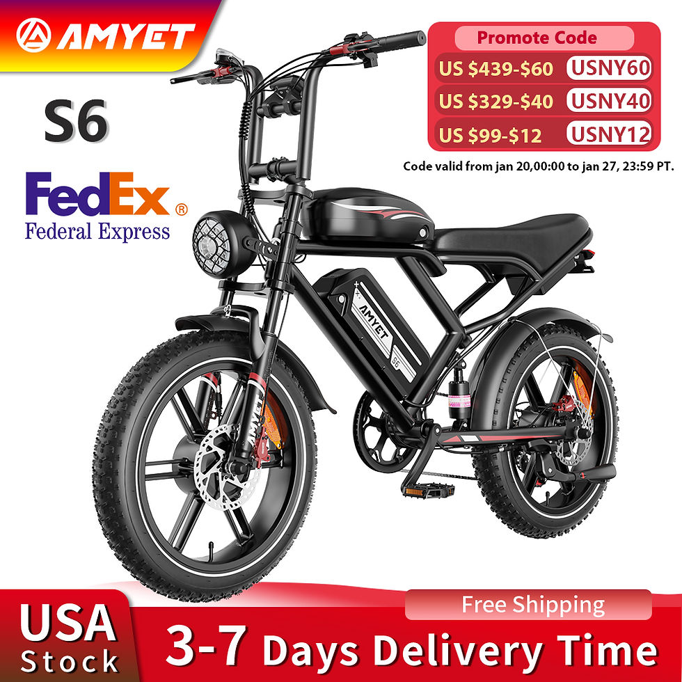 Thumbnail: AMYET S6 Electric Bike for Adults Dual Moter Peak 3000W,52V 50AH Removable Dual 