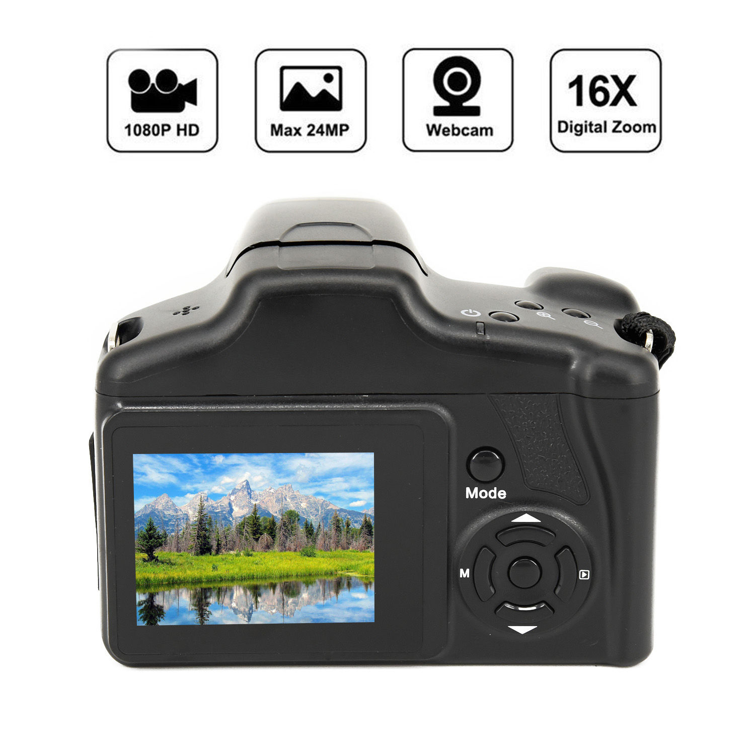 Anti-shake Digital SLR Camera 16MP 1080P 16X Zoom 2.4 Inch TFT Screen Camera Sup