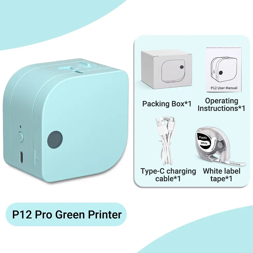 Thumbnail: P12 Stain Label Maker 12mm Label Printer Rechargeable Portable Bluetooth Inkless