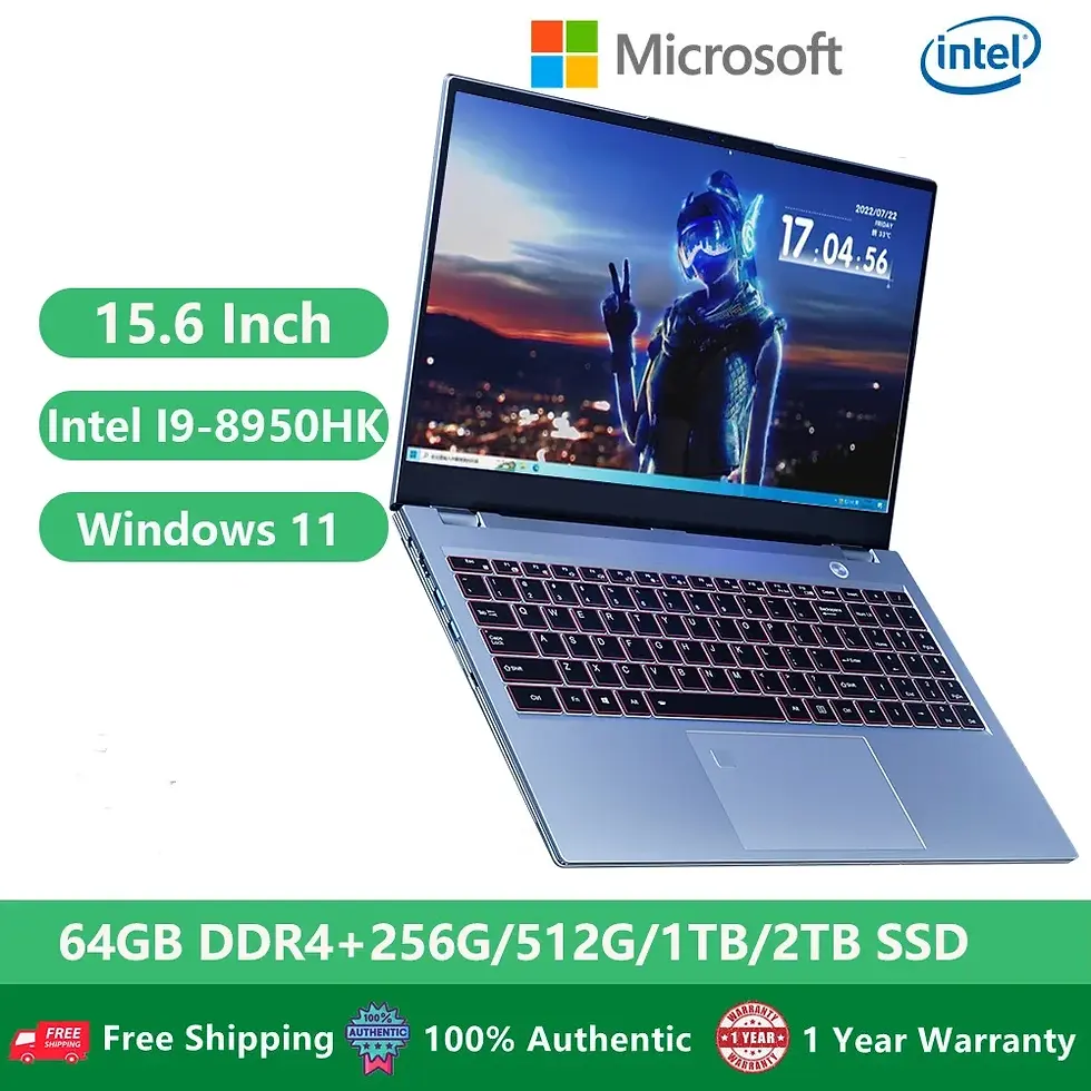 Thumbnail: Gaming I9 Laptops Office Notebooks Desktop Computer PC Windows 11 15.6"  Intel I