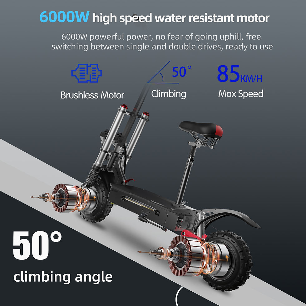 Thumbnail: 85KM/H Max Speed Electric Scooter 1200W-6000W Dual Motor E-Scooter for Adults 11