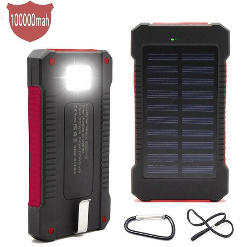 Thumbnail: Solar Power Bank 100000mah Portable External Battery Charger For Smart Phone GA