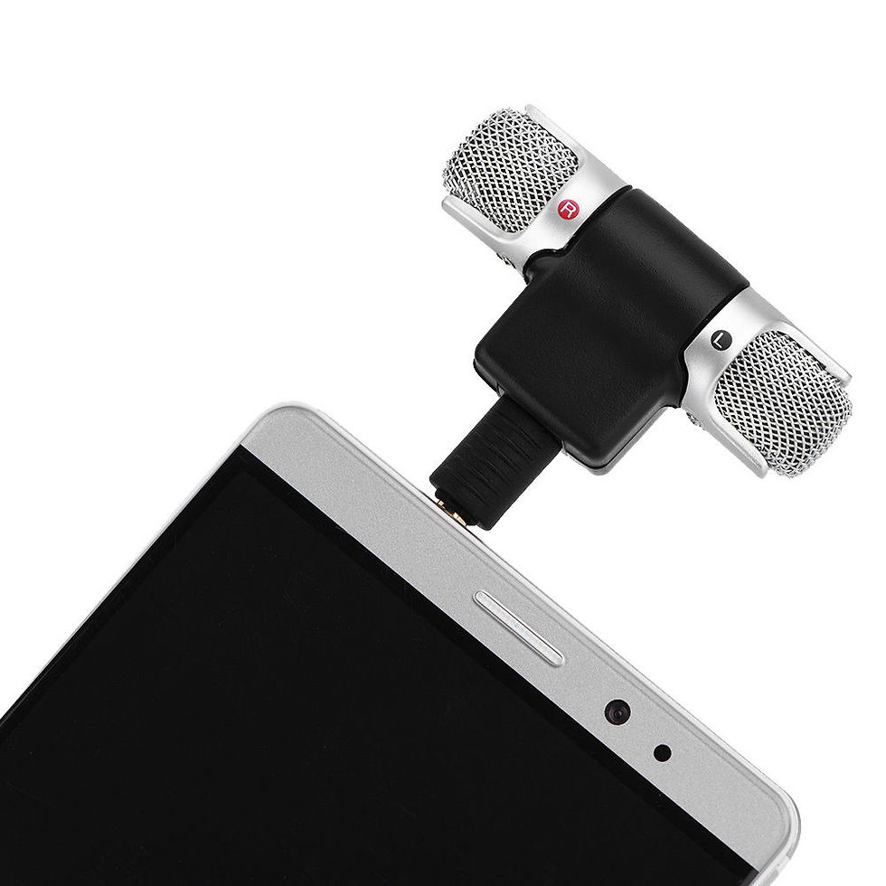 Thumbnail: Mini Stereo Microphone Audio Sound Recorder with 3.5mm Jack for Smart Phone NJ