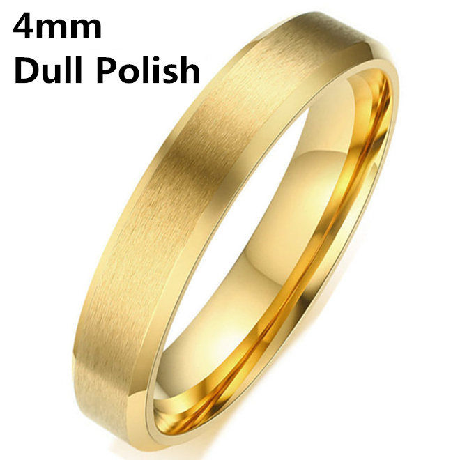 Thumbnail: 4mm 6mm 8mm Bright and Dull Polish Silver Color Titanium Ring For Men and Women 