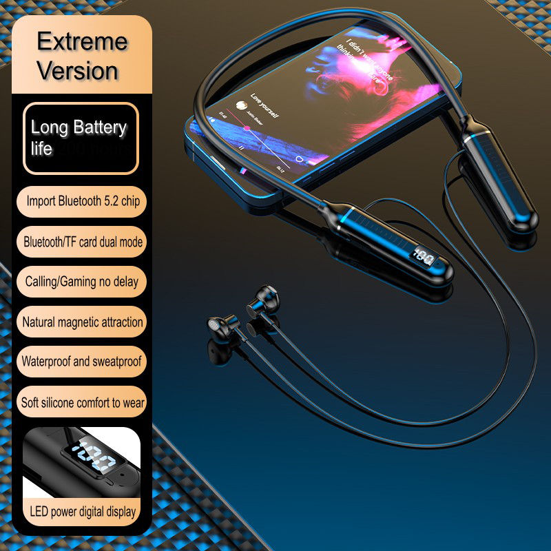 Thumbnail: 25H battery Life Wireless Bluetooth Headphones Magnetic Hifi Stereo Neckband Ear