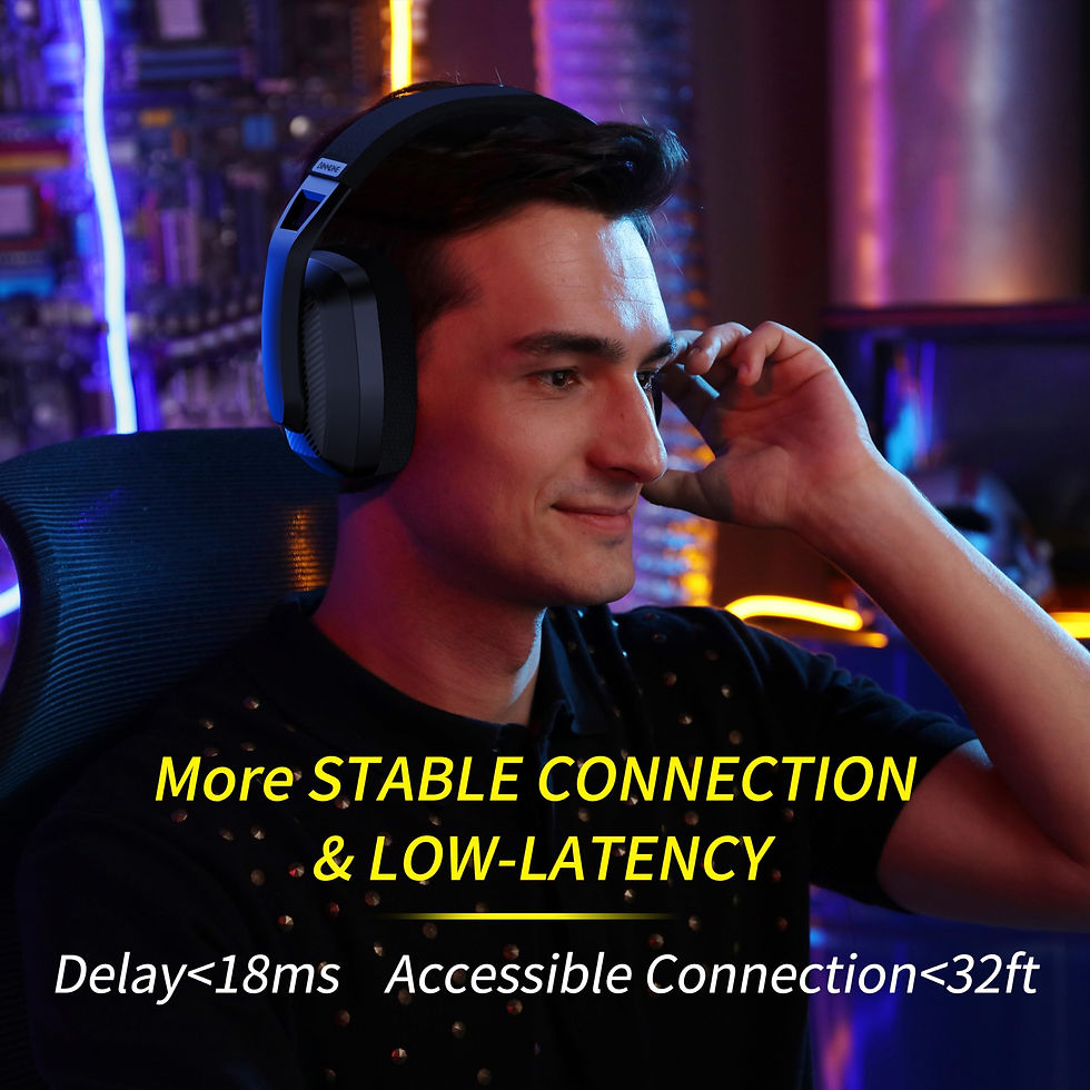 Thumbnail: BINNUNE 2.4GHz Wireless Gaming Headset with Mic for PS5 PS4 PC Mac Playstation B