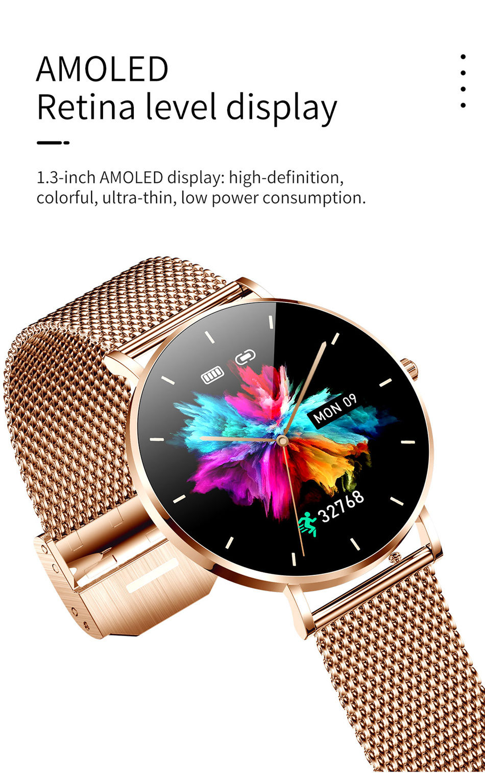 Thumbnail: Xiaomi Mijia Ultrathin Smart Watch Women 1.36-inch AMOLED HD Pixel Display 