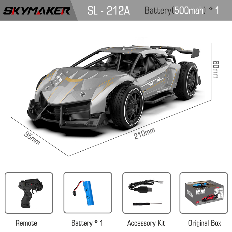 Thumbnail: RC Metal Car Toys 1/24 2.4G High Speed Remote Control Mini Scale Model Vehicle E