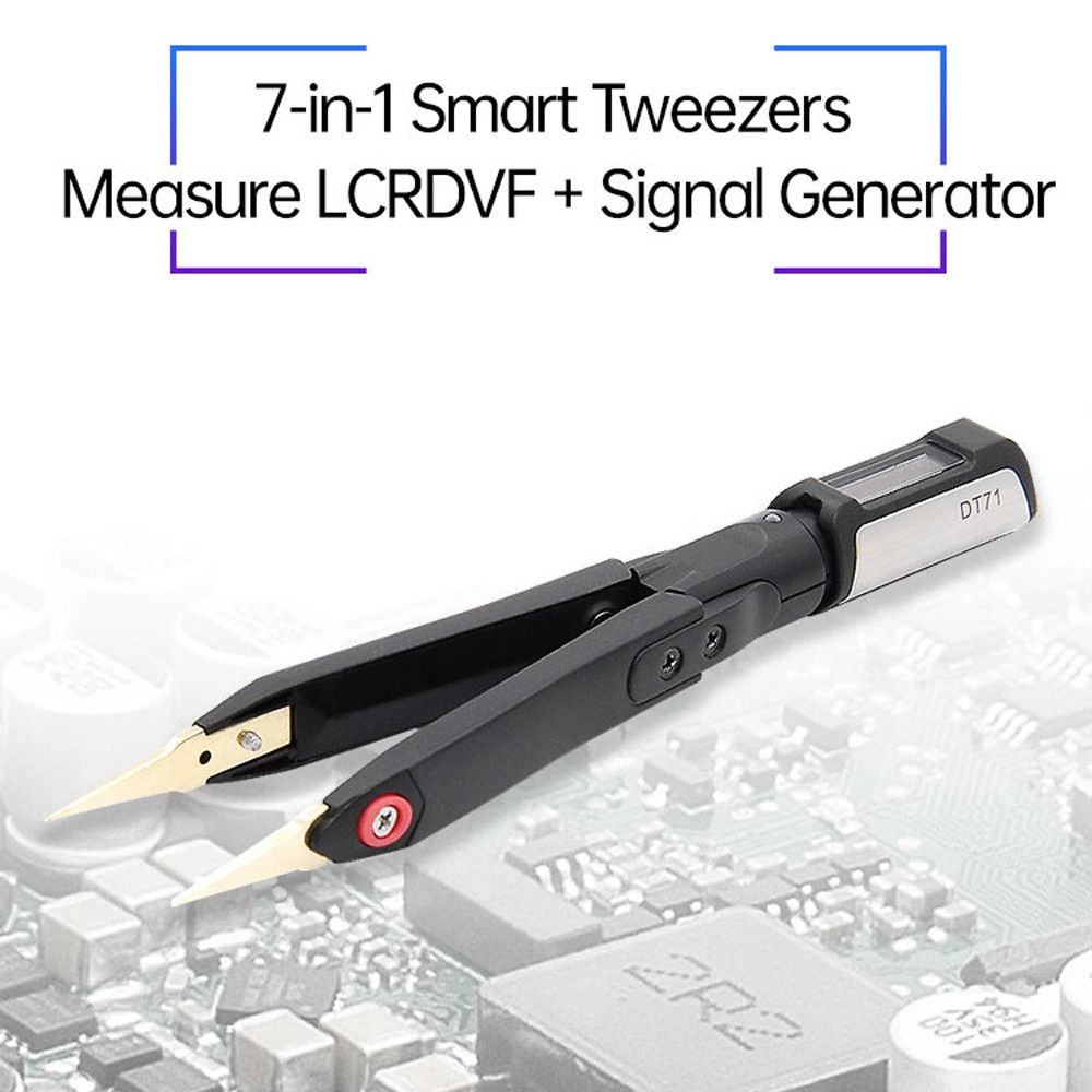 DT71 Mini Digital Tweezers Smart SMD Tester Portable LCR Meter Diode Resistor Ca