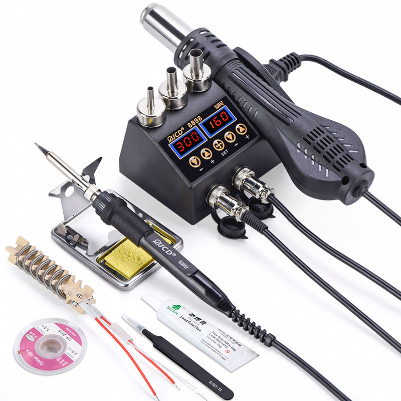 Thumbnail: JCD 8898 Soldering Station 750W 2 in 1 Soldering Iron Hot Air Gun Rework Welding