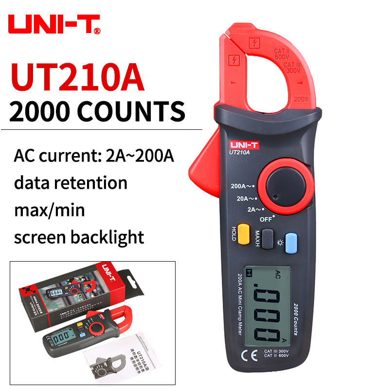 Thumbnail: UNI-T UT210E UT202A UT204 Plus Clamp Meter AC/DC Digital Voltmeter Ammeter 