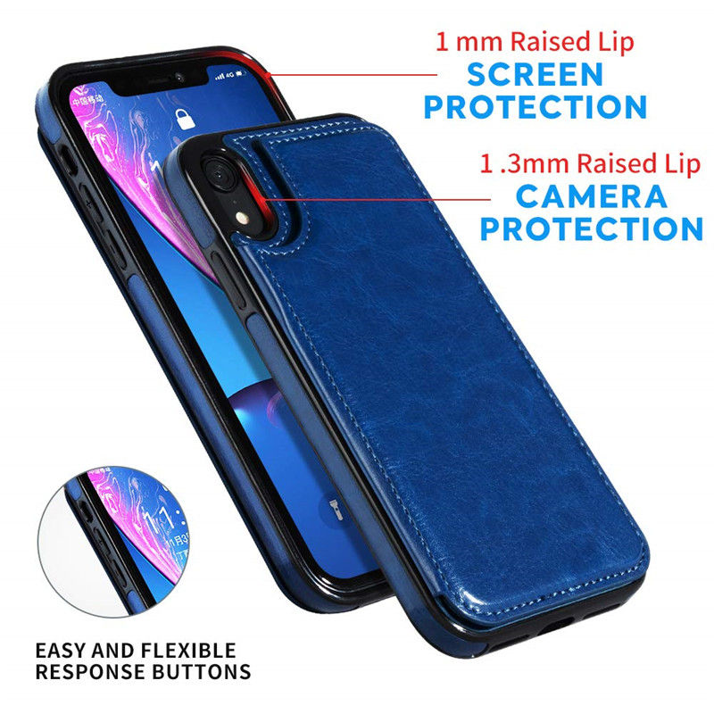 Thumbnail: Luxury Slim Fit Premium Leather Cover For iPhone 14 13 11 12 Pro XS Max XR X SE 