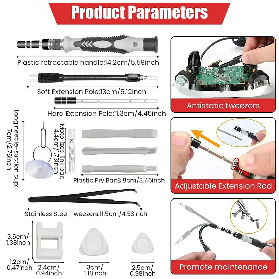 Thumbnail: Electronics Screwdriver Set 115 in 1 Precision Screwdriver Tools Nut Driver Prof