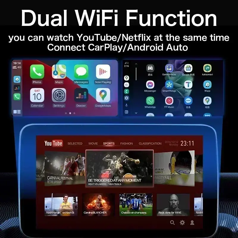 Thumbnail: New CarPlay ai Box Wireless Android Auto & Apple Carplay 3in1 Multimedia Adapter