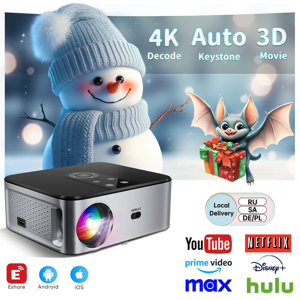 Thumbnail: HORLAT 21000 Lumens Android 4K LED Projector 3D Cinema Full HD 1080P Video Home 