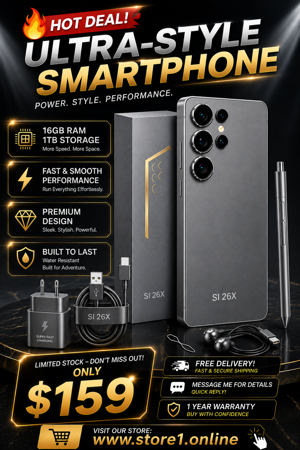 Original SI 26 X SmartPhone 22GB+2T 5G Unlocked