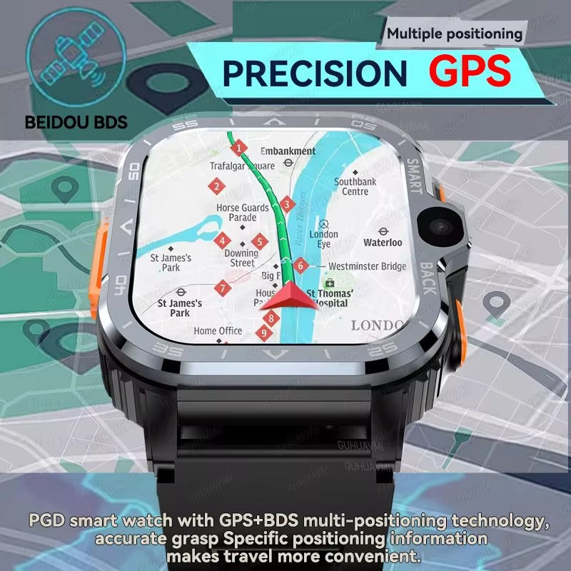 Thumbnail: Smartwatch Quad-Core CPU GPS Man Woman Camera 4G SIM Card 16G/64G RAM  WiFi NFC