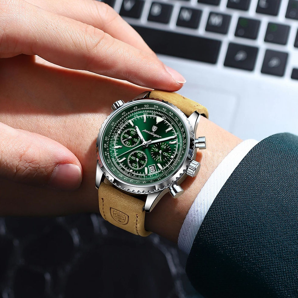 Thumbnail: Top POEDAGAR Luxury Man Watch Quartz Waterproof Luminous Date Chronograph